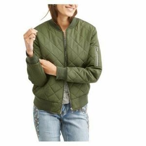 Women's Faded Glory Green Bomber Puffer Jacket 2X